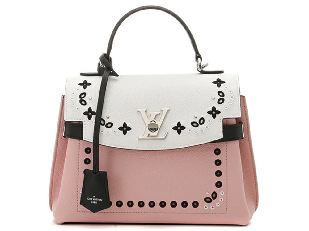 LOUIS VUITTON Lockme Ever Handbag Pink White